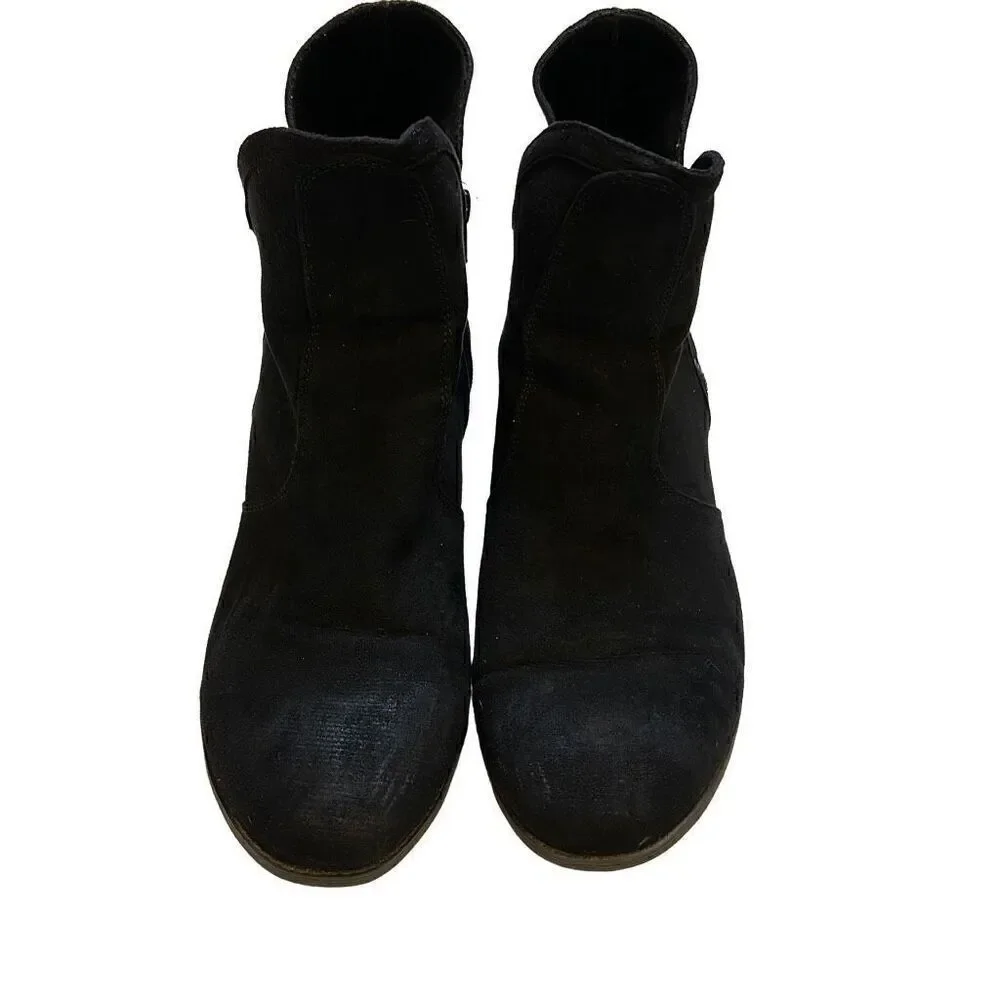 Makalu Women's Black Fabric Zip Ankle Boots Size 8.5 - Picture 4 of 6
